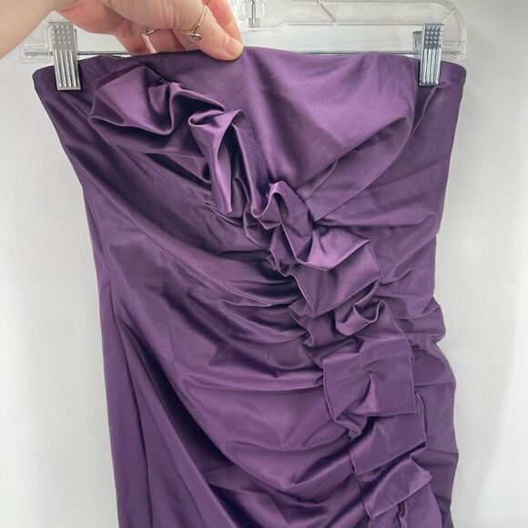 Vintage Gunne Sax Jessica McClintock Womens Mini Dress Bodycon Ruffle Purple 2 - Picture 6 of 10